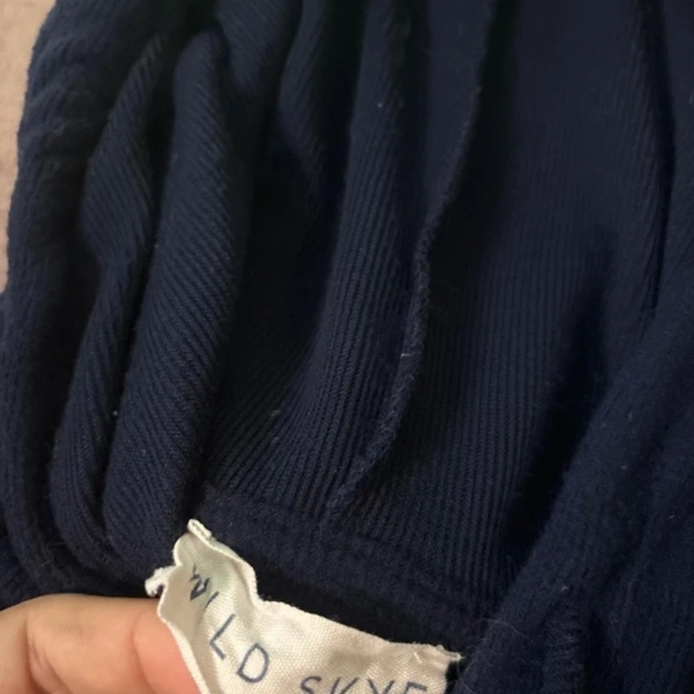 Navy Blue Lightning Bolt Cropped Hoodie - Picture 4 of 5